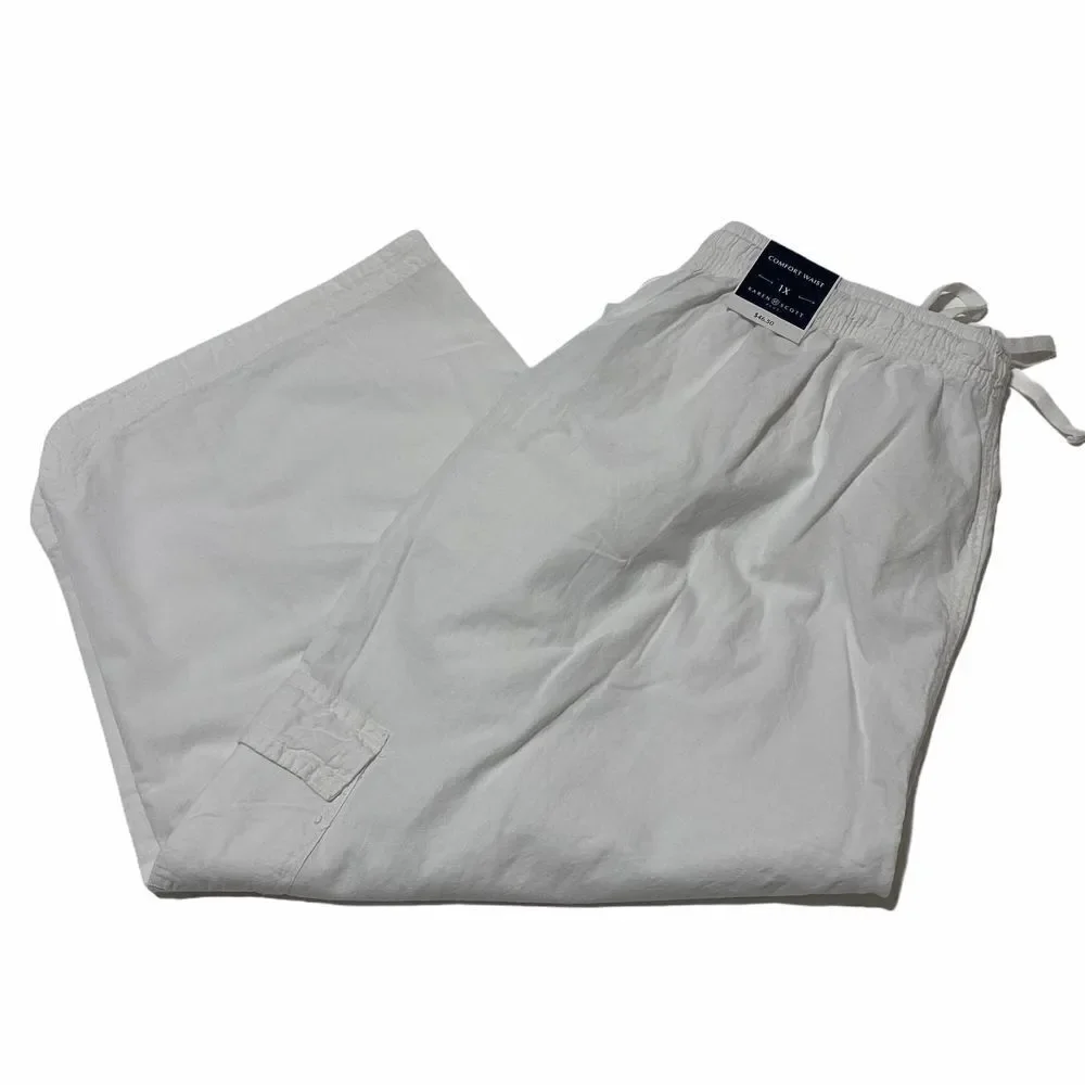 KAREN Scott White Comfort Waist Capri Pants 1x Nwt
